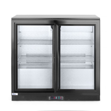Arriere de bar avec portes coulissantes doubles - 158 L - Noir - 220-240V/160W - 900x520xH865 mm (Arktic)  au meilleur prix sur 