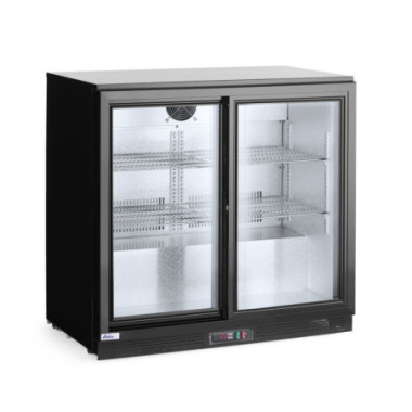 Arriere de bar avec portes coulissantes doubles - 158 L - Noir - 220-240V/160W - 900x520xH865 mm (Arktic)  au meilleur prix sur 