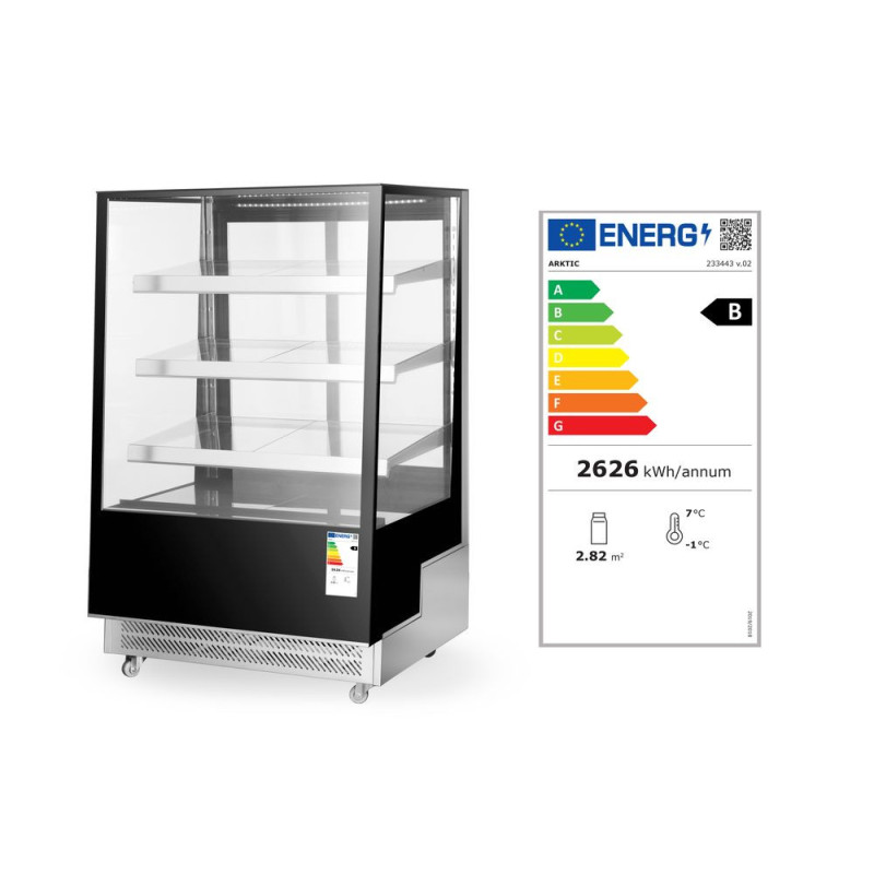Vitrines refrigerees avec 3 etageres inclinees - 500 L - 230V/490W - 900x833xH1460 mm (Arktic)  au meilleur prix sur Restock CHR
