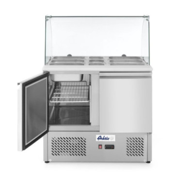 Saladette 2 portes avec vitrine refrigeree en verre 300 L - 230V/310W - 912x702xH1330 mm (Arktic)  au meilleur prix sur Restock 