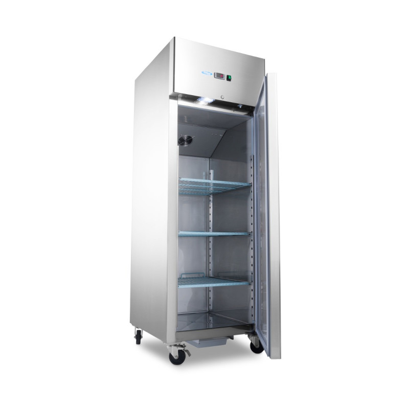 Réfrigérateur 600L GN 2/1 sur roulettes 3 étagères réglables acier inoxydable contrôle numérique - Maxima  au meilleur prix sur 