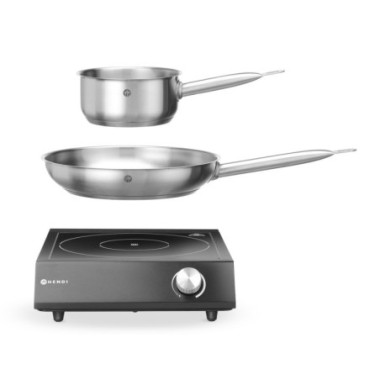 Set : Plaque de cuisson a induction 3500W  casserole  poele - Noir - 220-240V/3500W - 320x395xH95 mm (HENDI)  au meilleur prix s