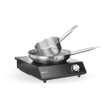 Set : Plaque de cuisson a induction 3500W  casserole  poele - Noir - 220-240V/3500W - 320x395xH95 mm (HENDI)  au meilleur prix s