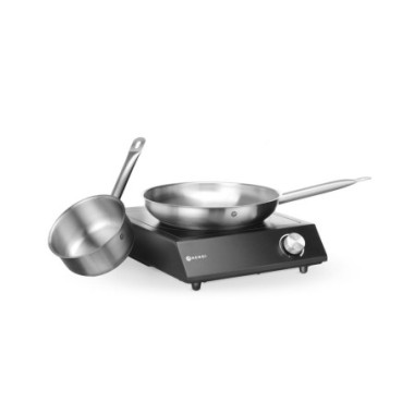 Set : Plaque de cuisson a induction 3500W  casserole  poele - Noir - 220-240V/3500W - 320x395xH95 mm (HENDI)  au meilleur prix s