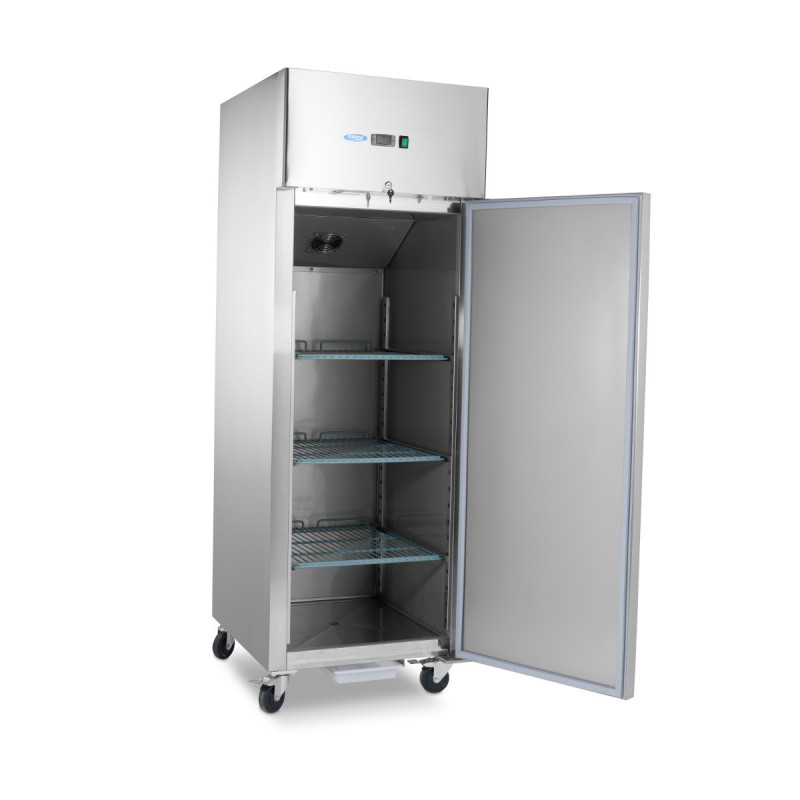 Réfrigérateur 600L GN 2/1 sur roulettes 3 étagères réglables acier inoxydable contrôle numérique - Maxima  au meilleur prix sur 