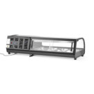 Vitrine a sushis - Capacite : 5 x GN 1/2 H40 mm (bacs inclus). - Noir - 220-240V/190W - 1800x420xH265 mm (Arktic)  au meilleur p