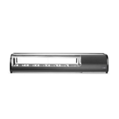 Vitrine a sushis - Bacs inclus : 6 x GN 1/3 H40 mm. - GN 1/3 - Noir - 220-240V/190W - 1529x426xH296 mm (Arktic)  au meilleur pri