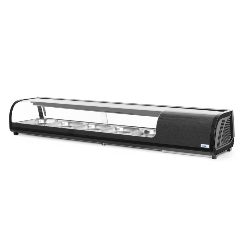 Vitrine a sushis - Bacs inclus : 6 x GN 1/3 H40 mm. - GN 1/3 - Noir - 220-240V/190W - 1529x426xH296 mm (Arktic)  au meilleur pri