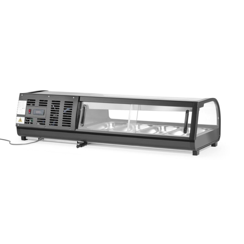 Vitrine a sushis - Bacs inclus : 6 x GN 1/3 H40 mm. - GN 1/3 - Noir - 220-240V/190W - 1529x426xH296 mm (Arktic)  au meilleur pri