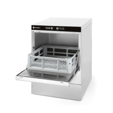 Lave-verre 40x40 - commande electronique - avec pompe de vidange et doseur detergent - 230V/2800W - 470x510xH710 mm (HENDI)  au 