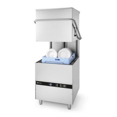 Lave-vaisselle a capot 50x50 - commande electronique - avec pompe doseur produit lavage - 400V/8600W (HENDI)  au meilleur prix s