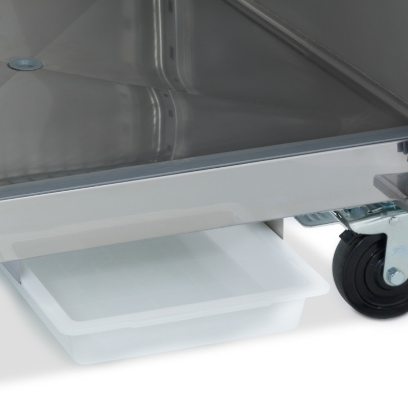 Réfrigérateur 600L GN 2/1 sur roulettes 3 étagères réglables acier inoxydable contrôle numérique - Maxima  au meilleur prix sur 