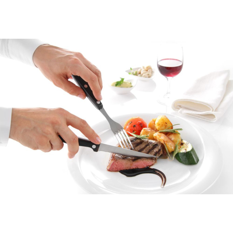 Fourche a steak - 6 pieces - Profi Line - Brun - 6 u. - L 200 mm (HENDI)  au meilleur prix sur Restock CHR