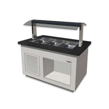 Bar à Salades - 3x GN 1/1 - 0/10°C - R290 - 1300x880x1350 mm - SB-K 130 Blanc - Saro  au meilleur prix sur Restock CHR