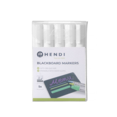 Feutres a craie 6 mm - 5 feutres blancs (HENDI)  au meilleur prix sur Restock CHR