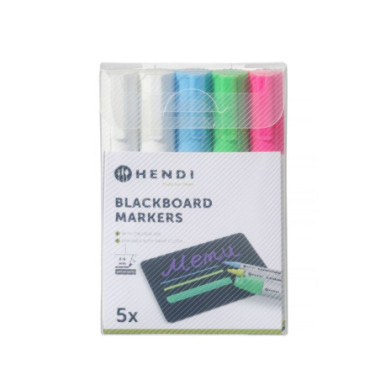 Feutres a craie 6 mm - 1 rose - 1 vert - 1 bleu et 2 feutres blancs (HENDI)  au meilleur prix sur Restock CHR